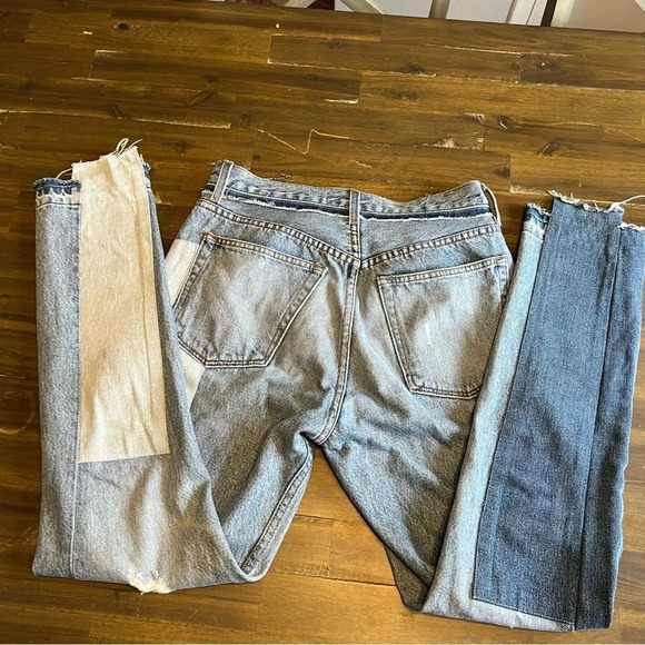 Reformation High Waisted Skinny Patch Distressed Jeans - Picture 7 of 12